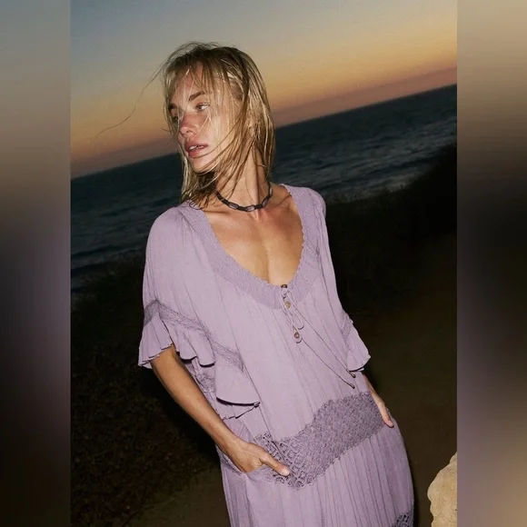 Free People “Dream On” Maxi Dress – Blue – Size XS - Picture 7 of 9